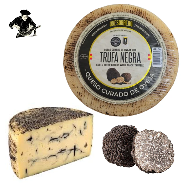    Queso de Oveja Curado con Trufa Negra leche cruda - 3,2 kg aprox. Importado