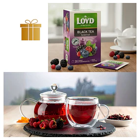 Té Negro de Frutos del Bosque de Loyd 20 Bolsitas Importado de Polonia