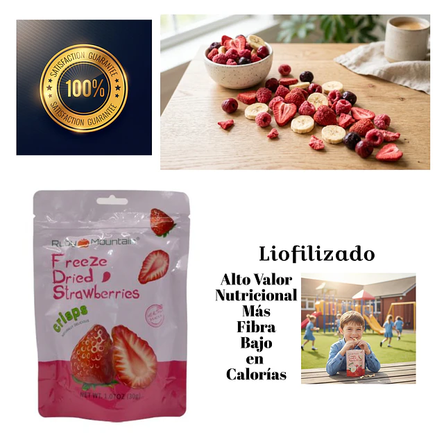 Snack Fruta Liofilizada, Come Fruta en Menos Cantidad con Mayor Aporte Nutricional