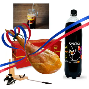 Paleta Serrano Et Roja 4,5 Kg con Atril Y Cuchillo más Sangria 1,5 L