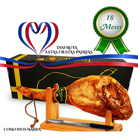 Jamón Pata Serrano Pierna trasera etiqueta verde Reserva 7,5 kilos aprox 