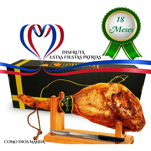 Jamón Pata Serrano Pierna trasera etiqueta verde Reserva 7,5 kilos aprox 