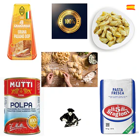 Pasta Lista con los Mejores ingrediente para Sorprender 5 Stagioni. Granarolo, Mutti, La Conservera