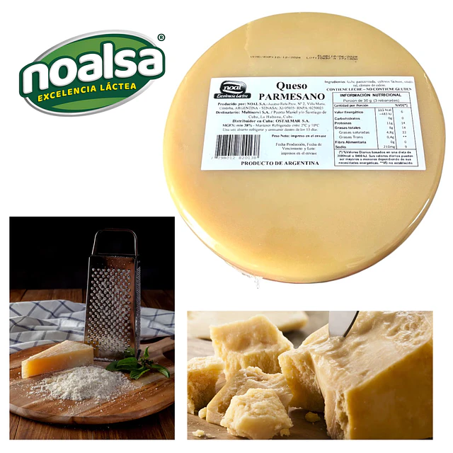 Parmesano Reggianito Noal Procedencia Argentina 6 Kg aprox