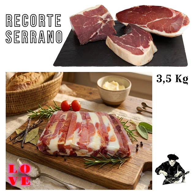 Display de cortes gruesos a cuchillo, trozos de 300g c/u total kg 3,5 Pieza con el Peso Justo