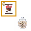 Frasco de Vidrio con pistachos y alfajor Nevares preparado en bodega 1 pack para box Raices.