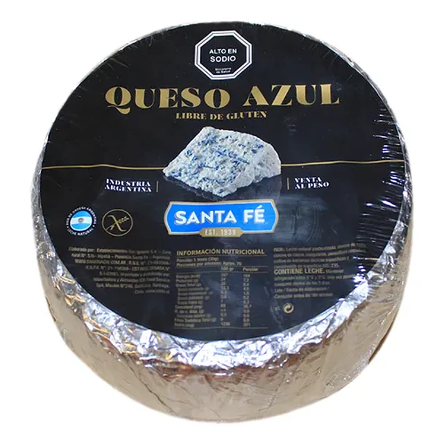 Queso Azul Roquefort Horma 1,9 a 2,1 Kg aprox Santa Fe.