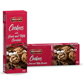 Galletas Mulino con gotas de chocolate negro y con leche 150 g 