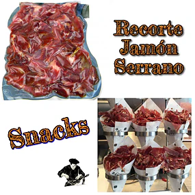 Recorte de Jamón Serrano Etiqueta roja Venta formatos exactos en el Peso Elija el Suyo.