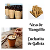 Vasos Shot de Barquillos con Relleno de Chocolate Semi Amargo Comestibles + Cucharita de Galleta