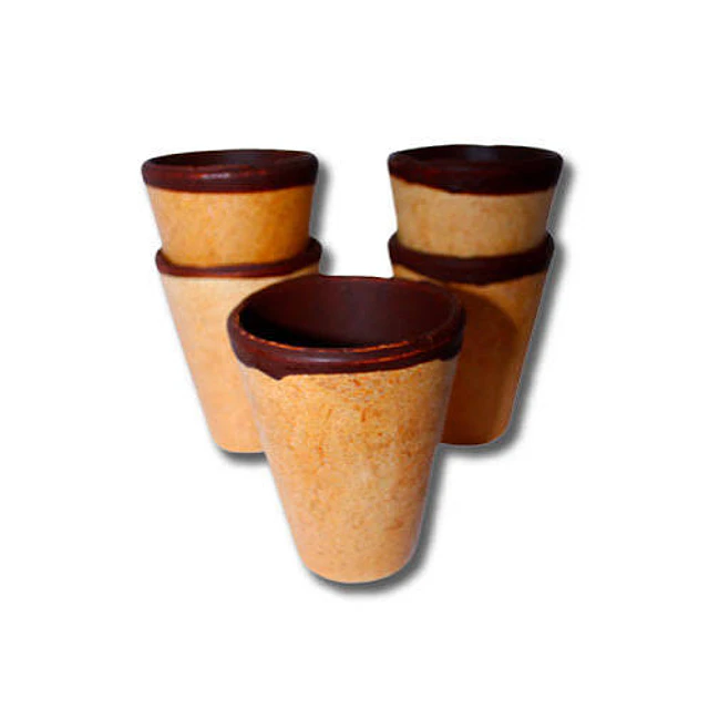 Vasos Shot de Barquillos con Relleno de Chocolate Semi Amargo Comestibles + Cucharita de Galleta