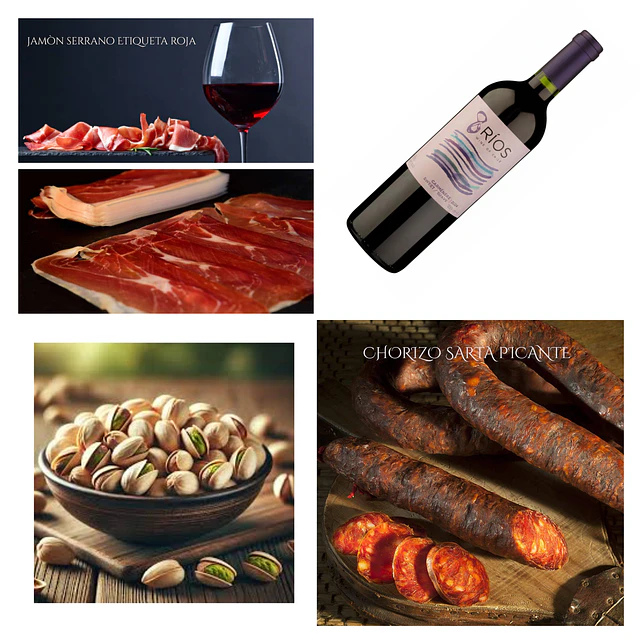 Pack 1 kilo de Jamón Serrano Laminado Et Roja Display + Agregados