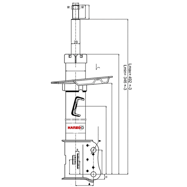 AMORT GAS DEL DER CHEV SPARK GT 2010> 3330079 95032448 HANZO