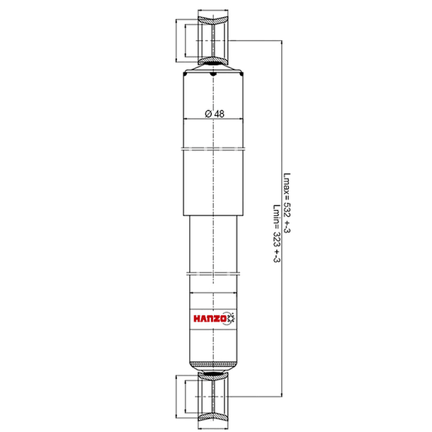 AMORT GAS TRAS NISS D21 1983> 343367 5516300182 HANZO