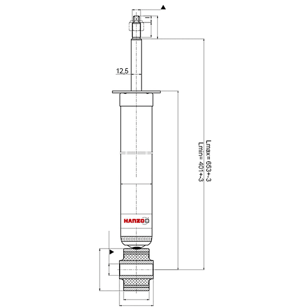 AMORT GAS TRAS CHEV CRUZE 2010/ 348032 HANZO