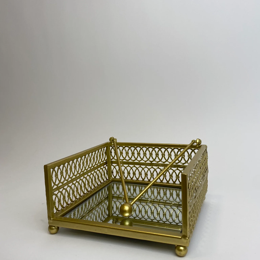 Servilletero Espejo Dorado 1