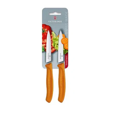Juego Cuchillos Verdura color Amarillo. Hoja 10 cm. Victorinox