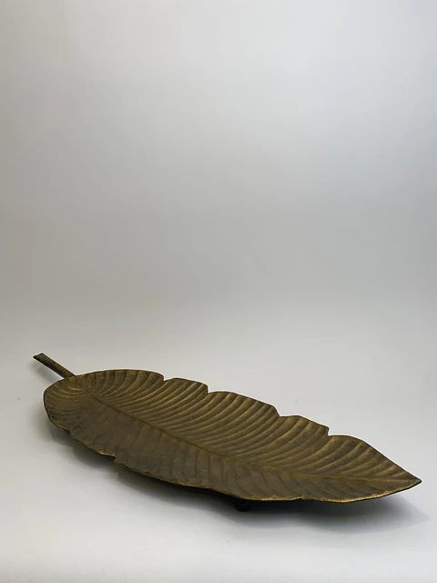 Bandeja Latón Hoja Dorada