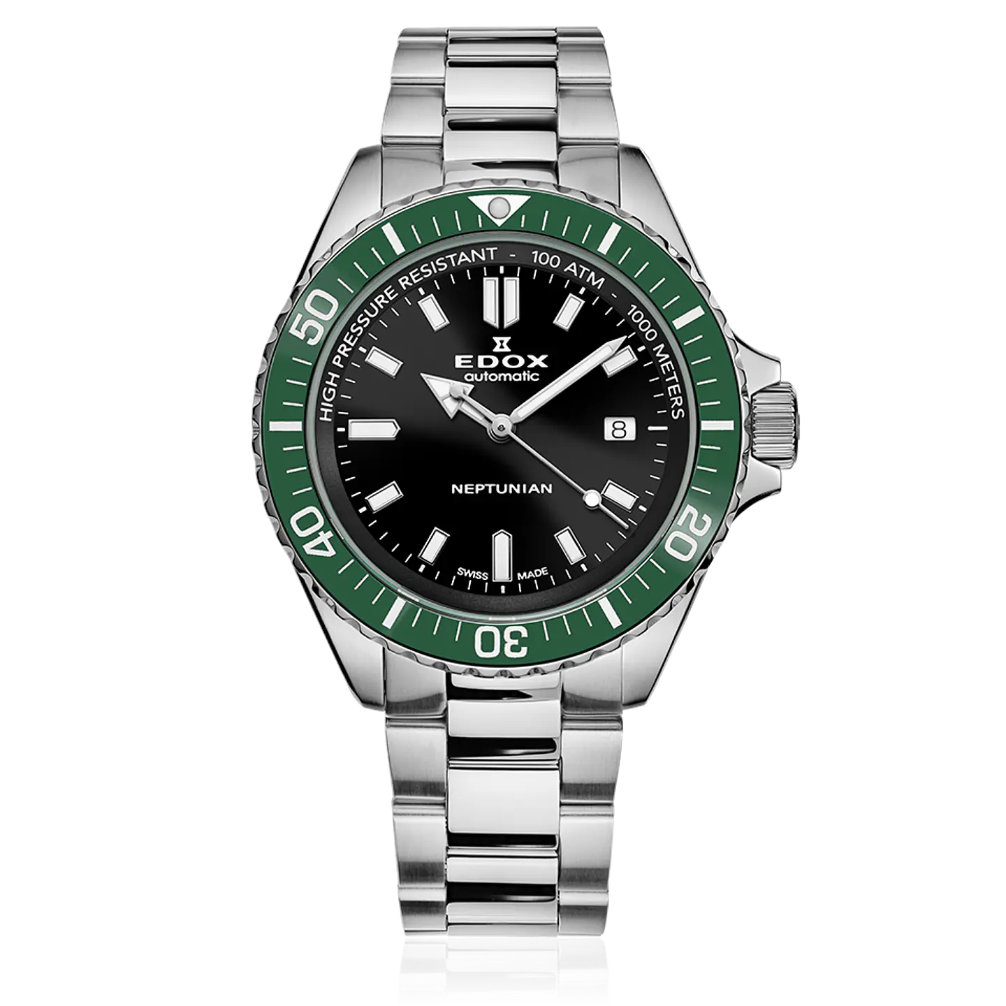 Reloj EDOX Neptunian Automatic Black Green 1