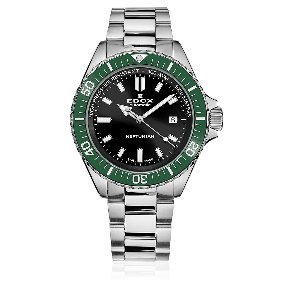 Reloj EDOX Neptunian Automatic Black Green 1