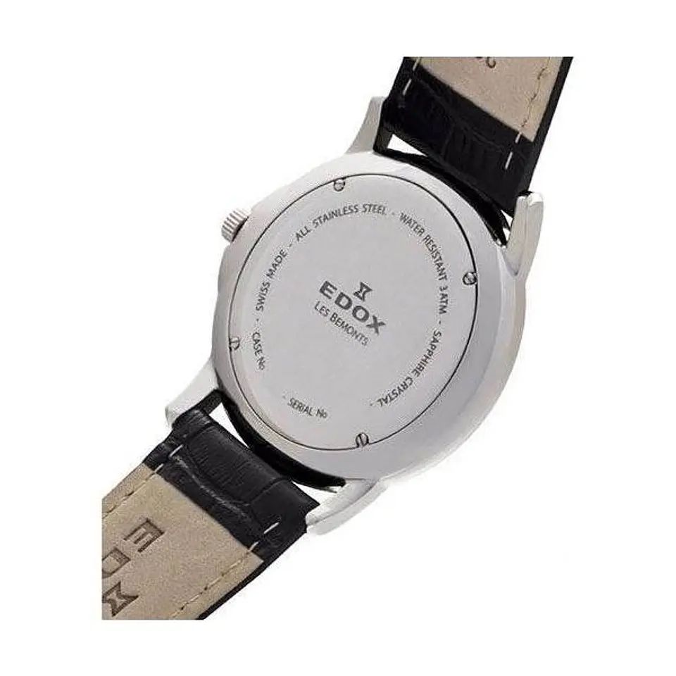 Reloj EDOX Les Bemonts Cuero 3