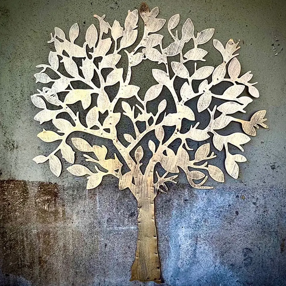 Maxi Arbol Metalico Mural Dorado 1