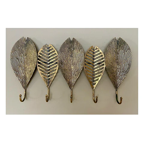Perchero Metalico Hojas 5 Ganchos
