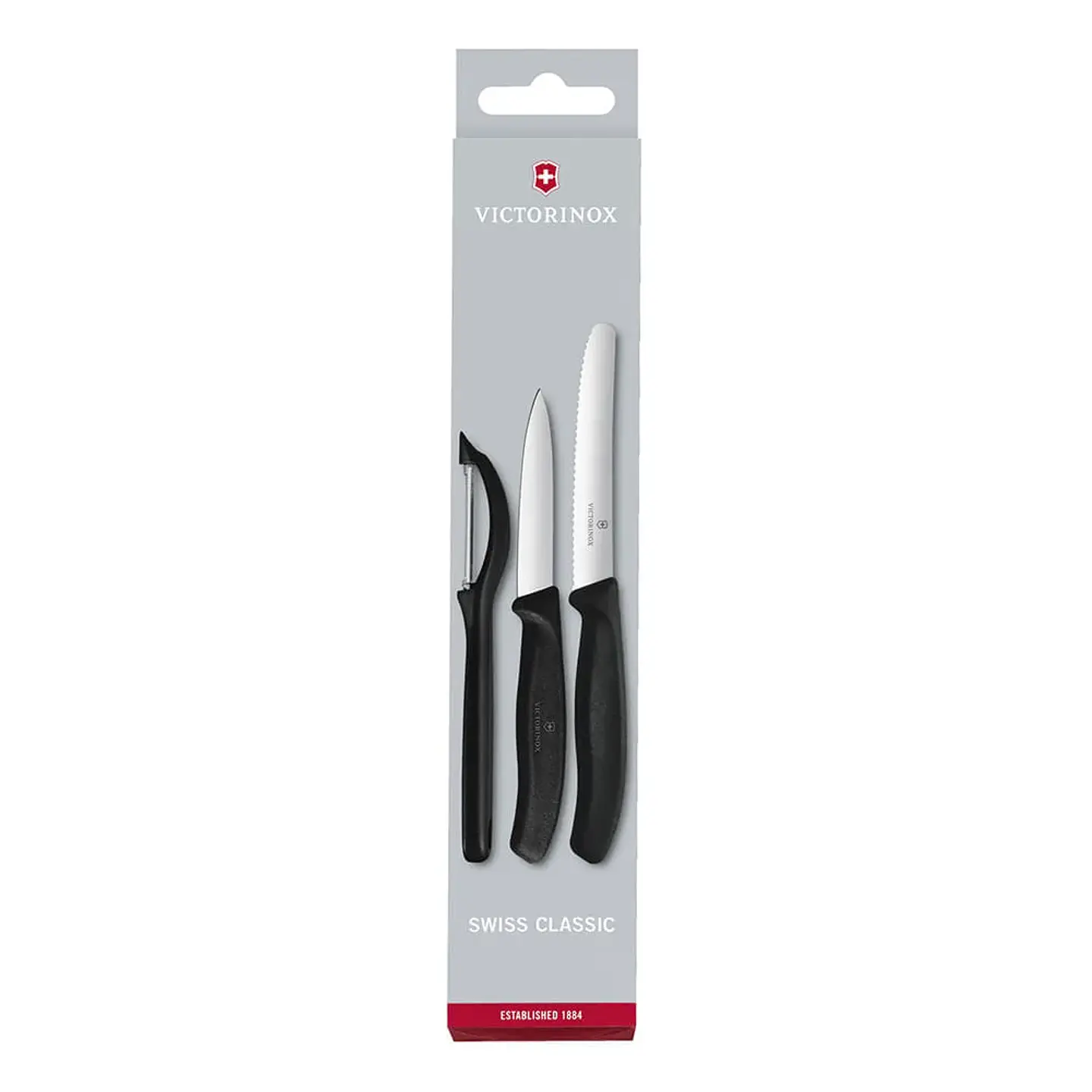 Set de cuchillos mondadores Swiss Classic con pelador, 3 piezas color Negro Victorinox 1