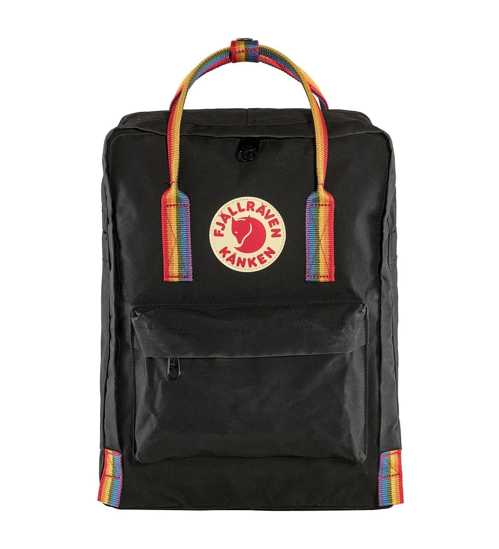 Mochila Kanken Classic Black - Rainbow Pattern