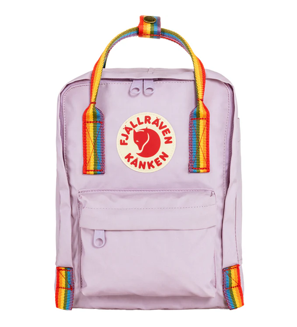 Mochila Kanken Mini Pastel Lavender - Rainbow Pattern