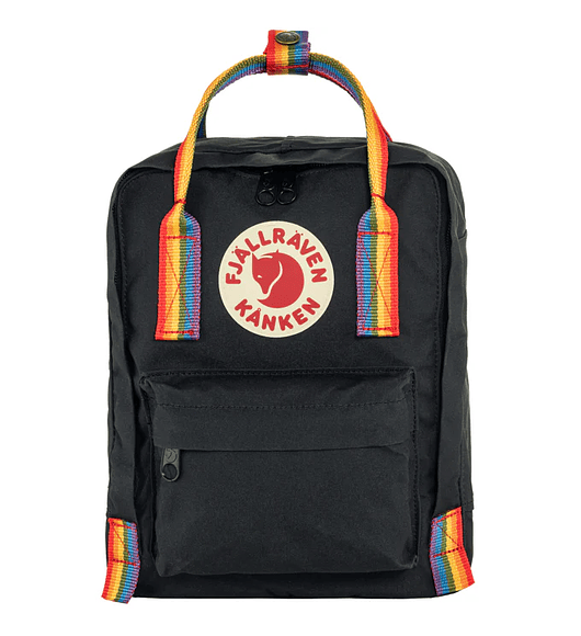 Mochila Kanken Mini Black - Rainbow Pattern