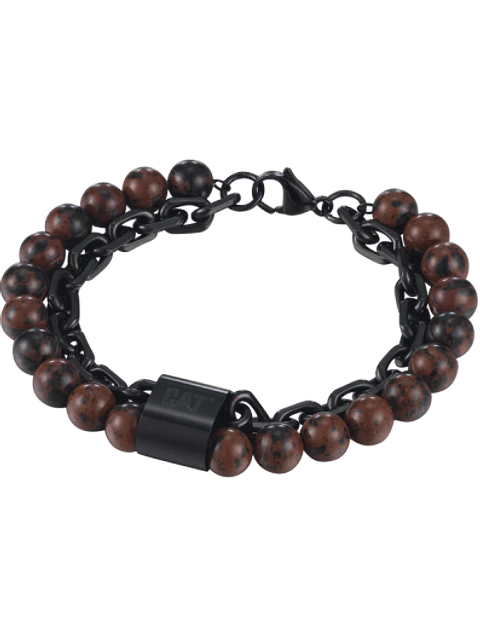 Pulsera CAT Doble Piedra Marrón