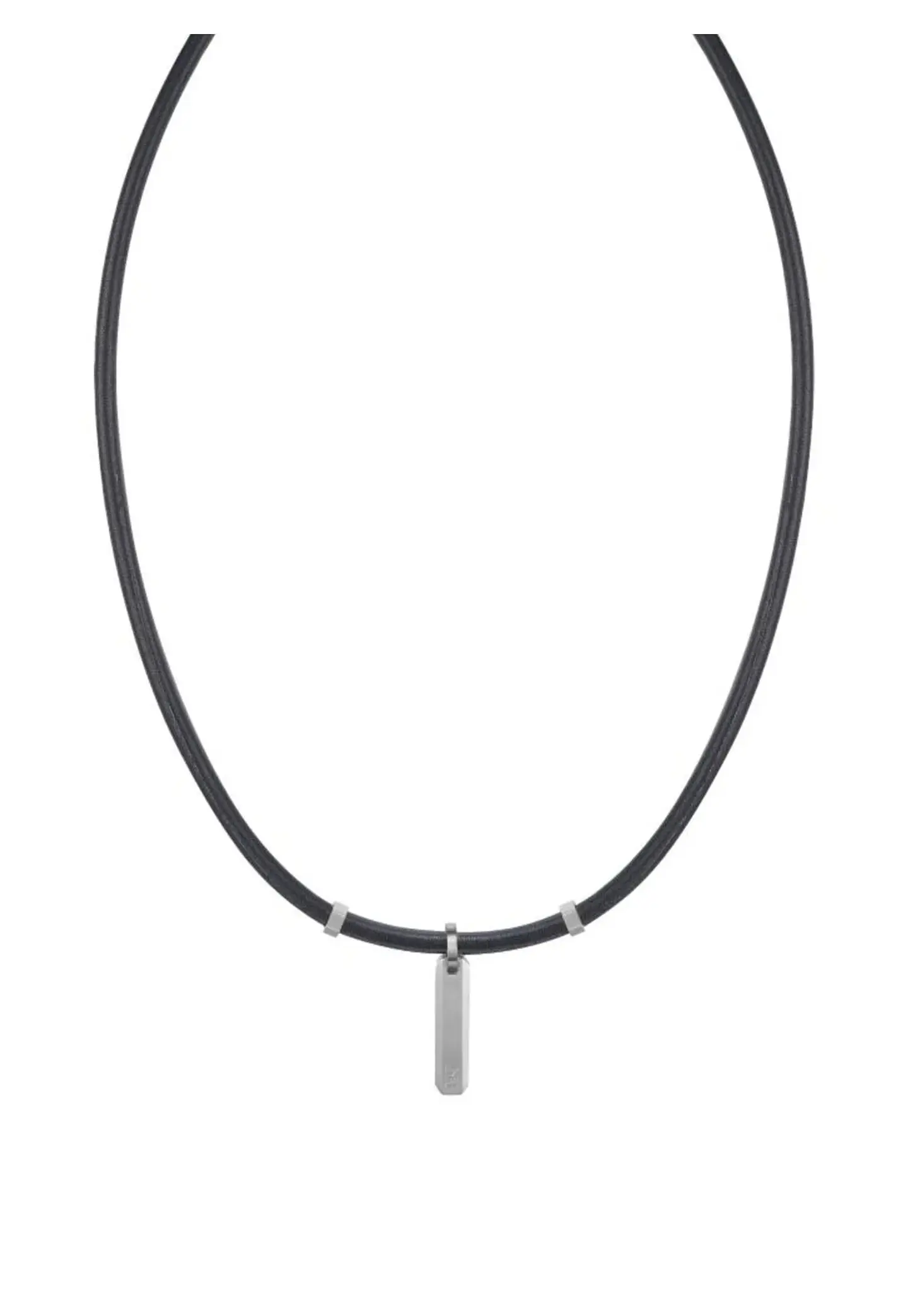 Collar CAT Cuero Colgante Silver/Black 1