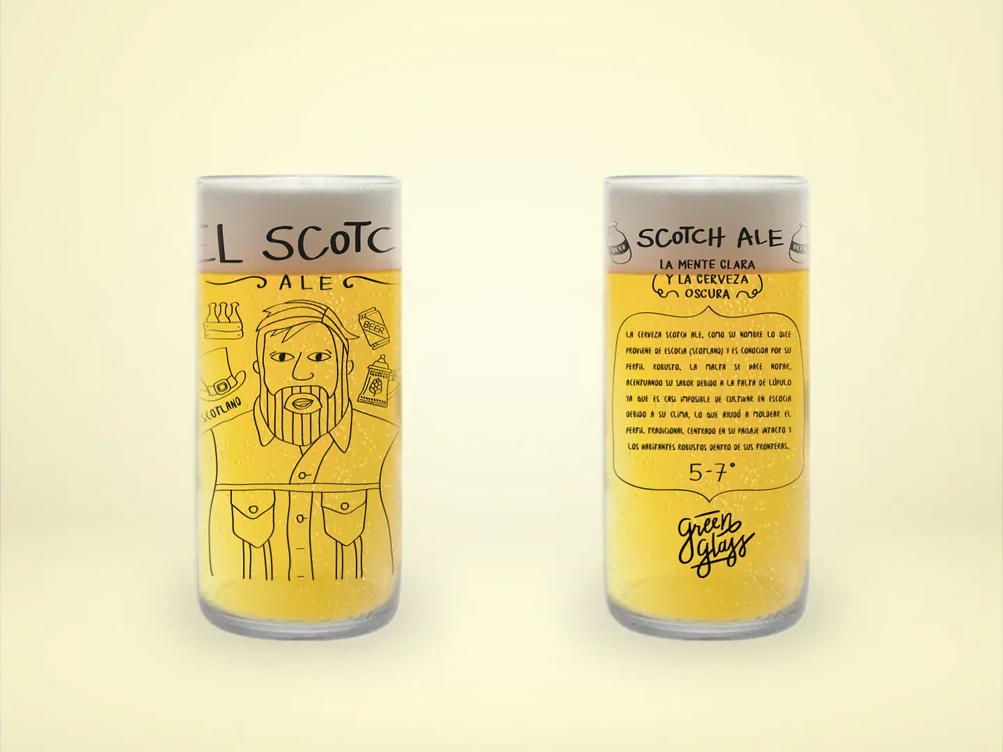 Cheleros Hipsters - Juego de 6 Vasos - 500 ml 6