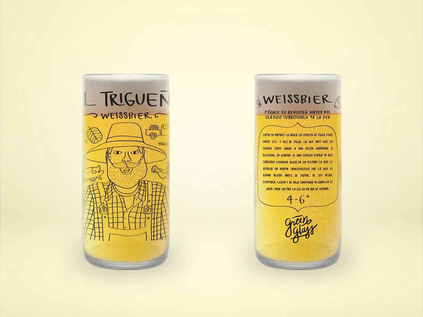 Cheleros Hipsters - Juego de 6 Vasos - 500 ml 7