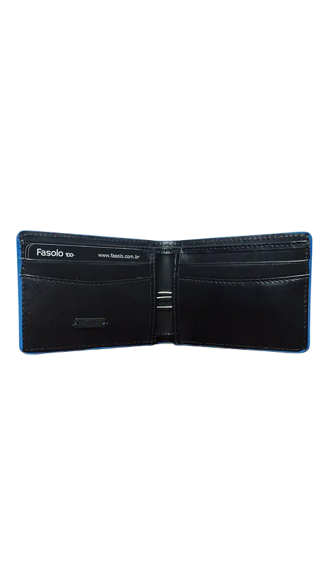 Billetera FASOLO Regular Negro/Azul