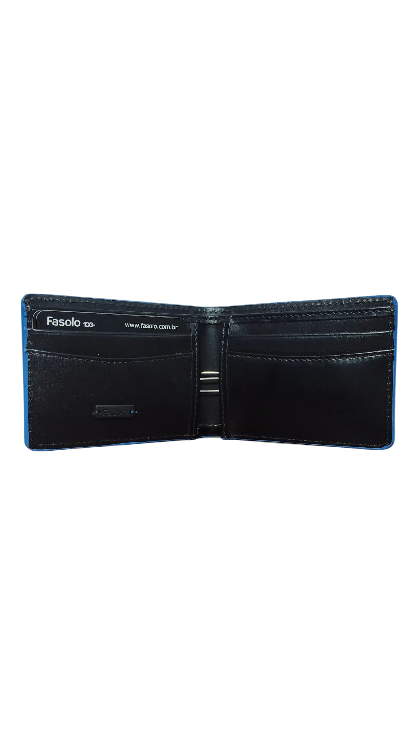 Billetera FASOLO Regular Negro/Azul 2