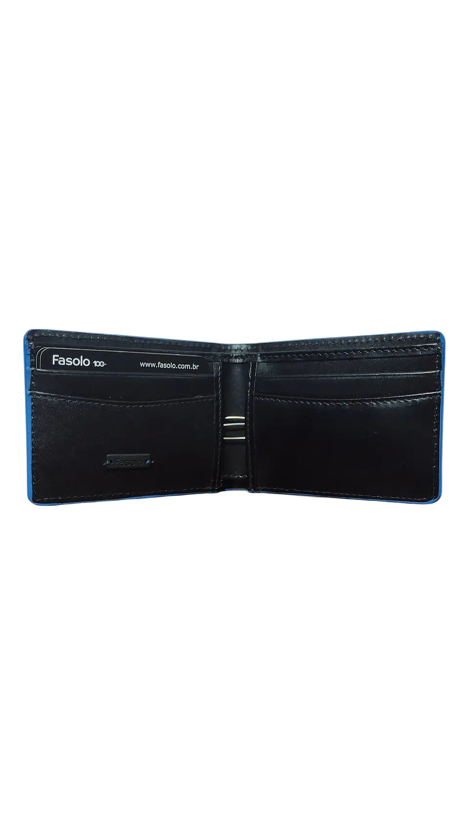 Billetera FASOLO Regular Negro/Azul 2