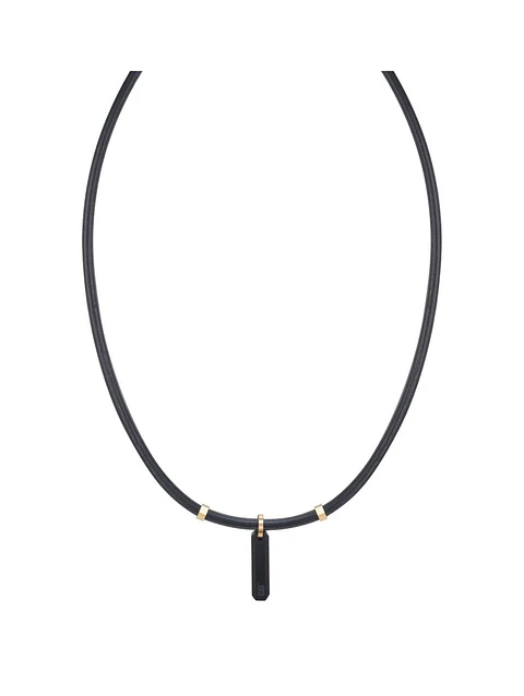 Collar CAT Cuero Colgante  Black/Gold