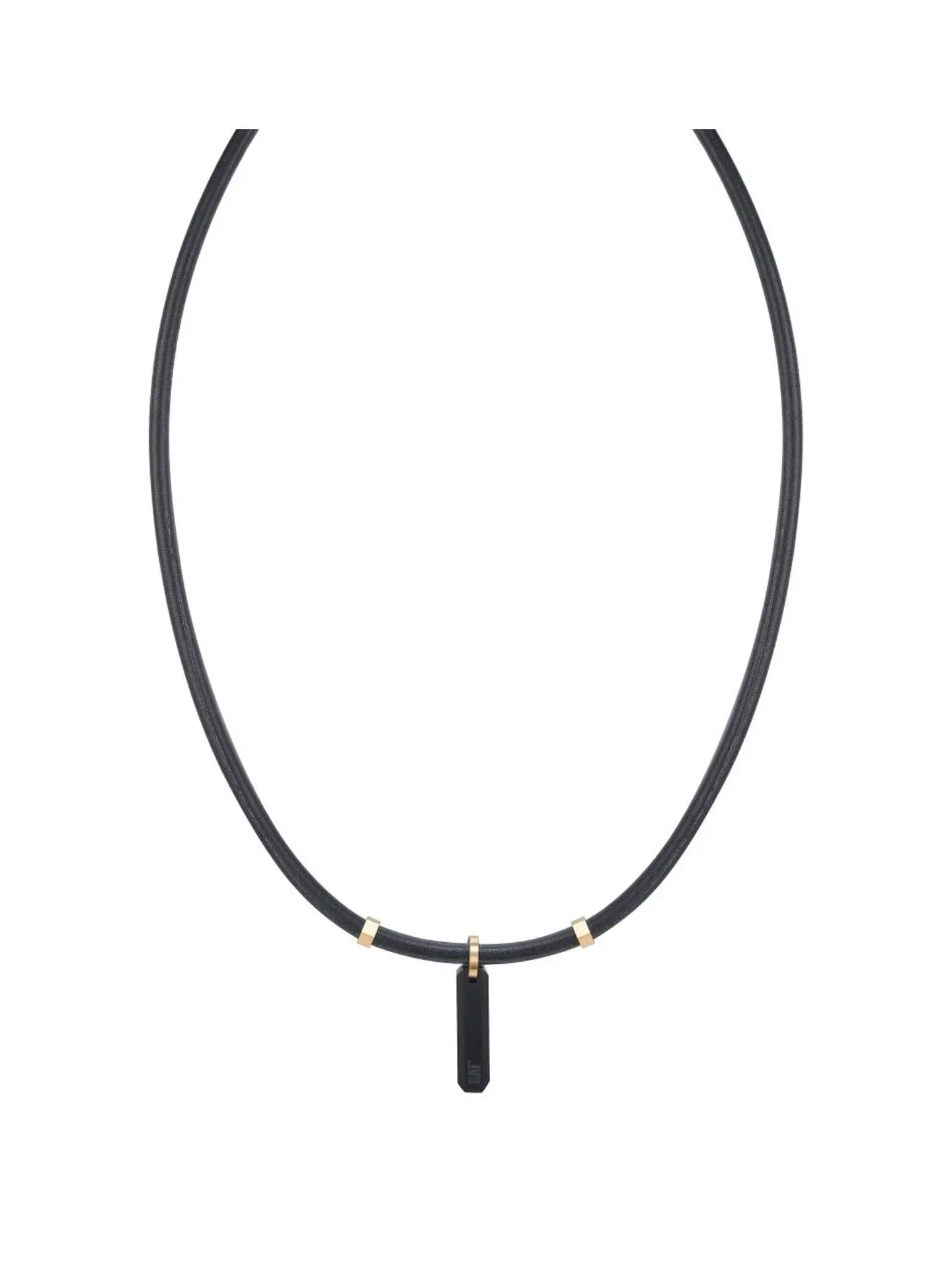 Collar CAT Cuero Colgante  Black/Gold 1