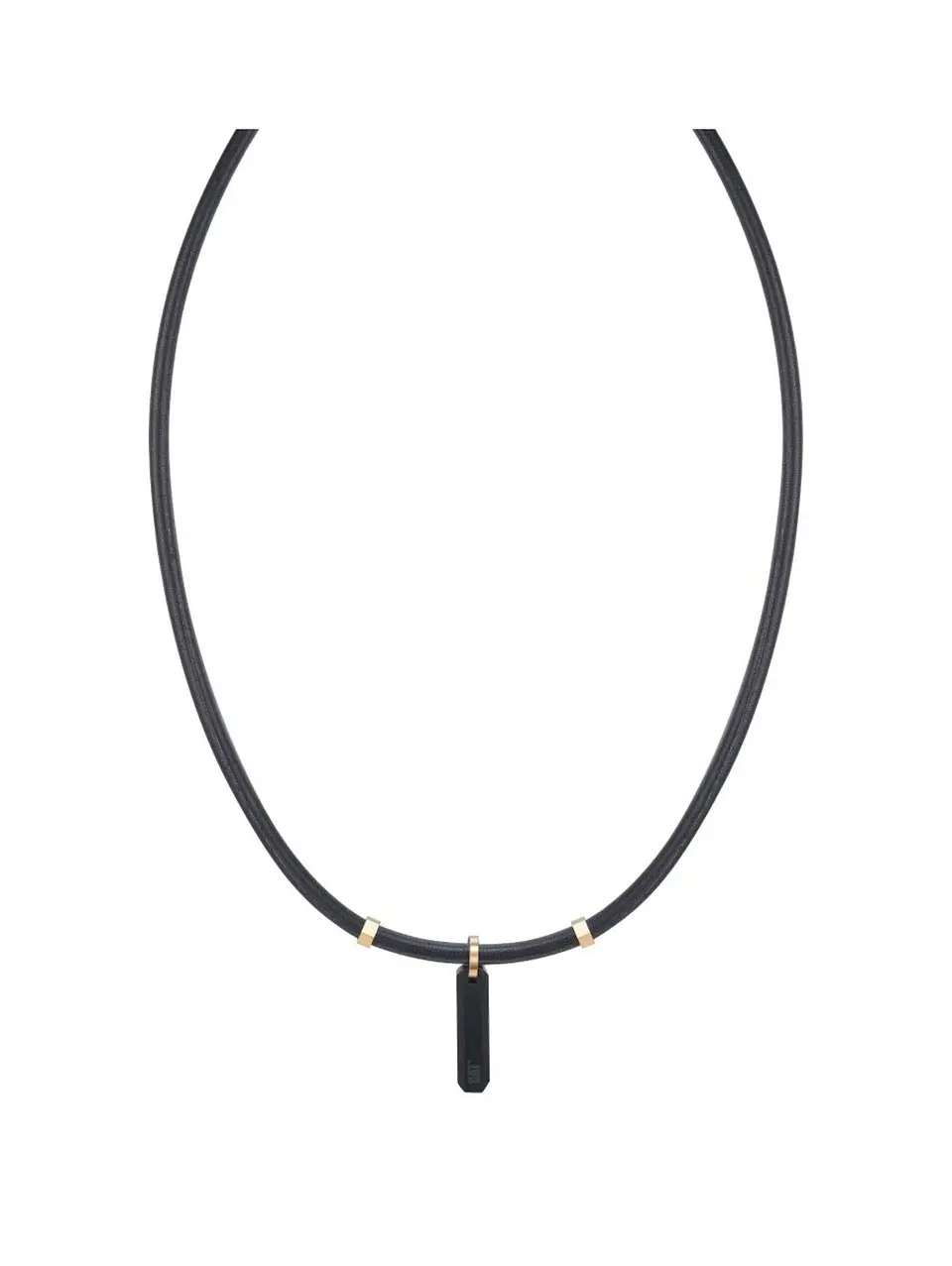 Collar CAT Cuero Colgante  Black/Gold 1
