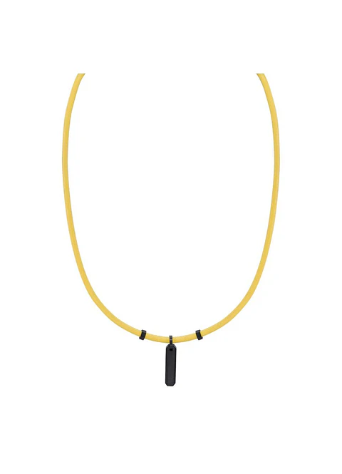 Collar CAT Cuero Colgante Black/ Yellow 