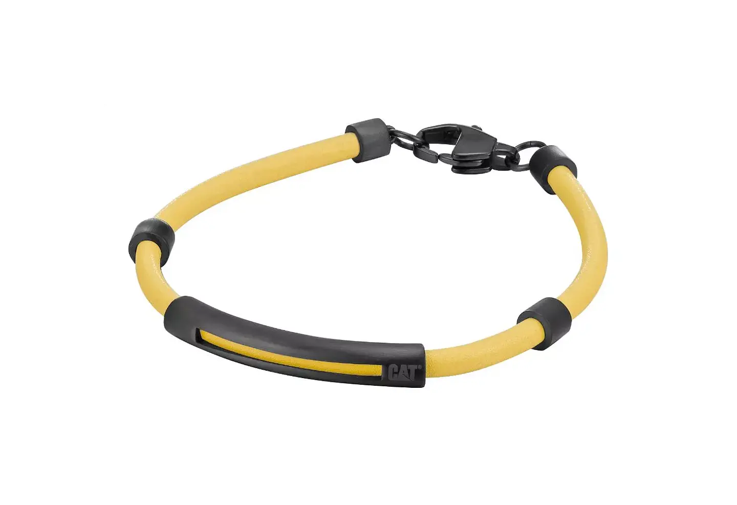 Pulsera CAT Cuero Black/Yellow 1