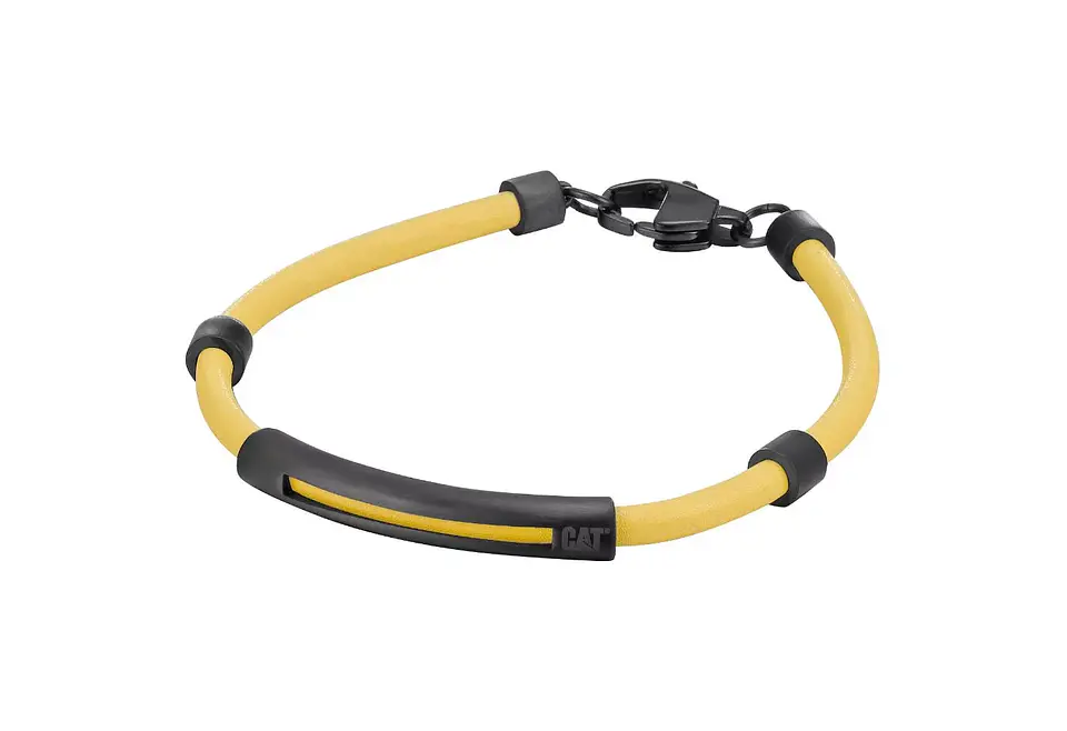 Pulsera CAT Cuero Black/Yellow 1