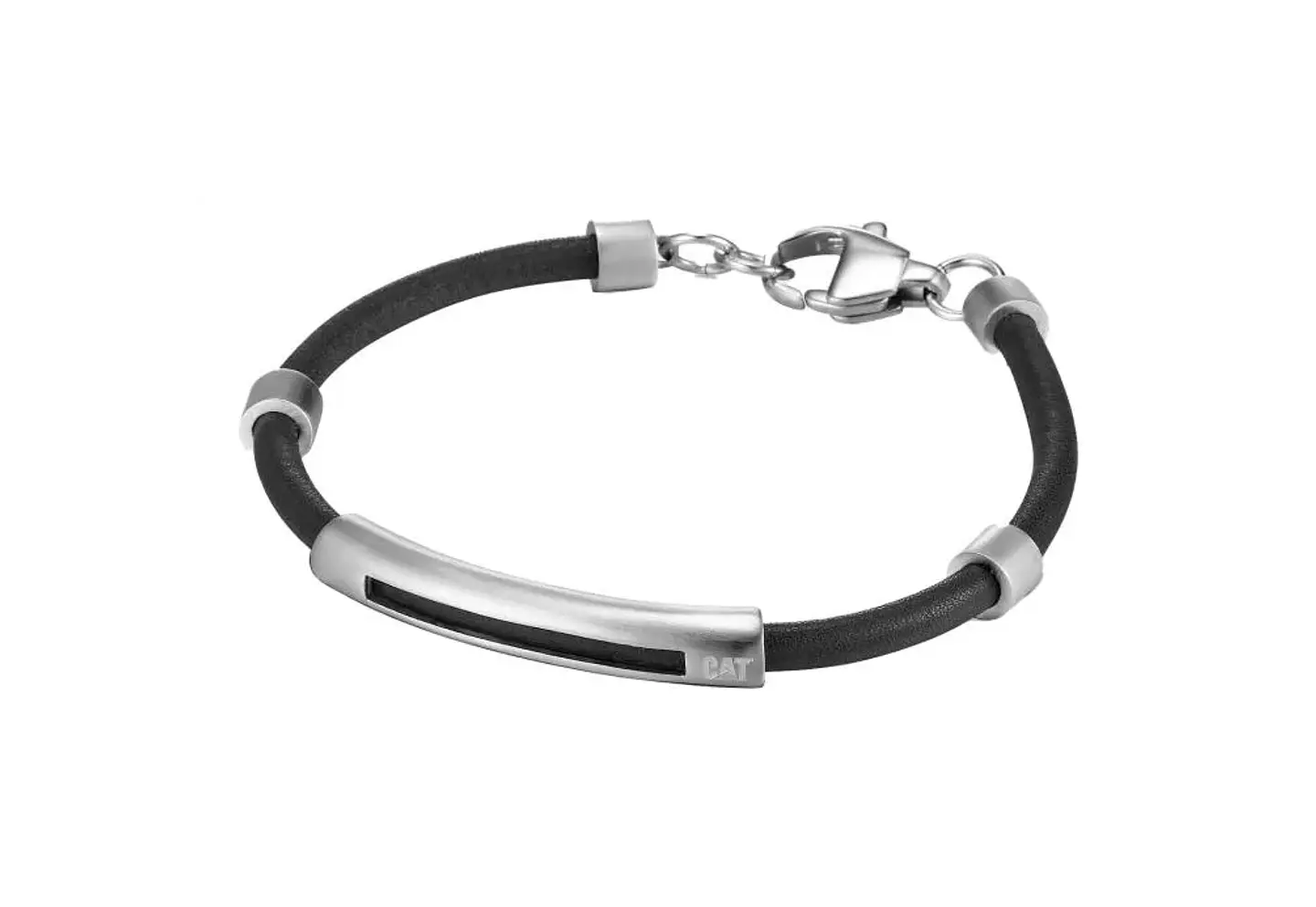Pulsera CAT Cuero Black/Silver 1