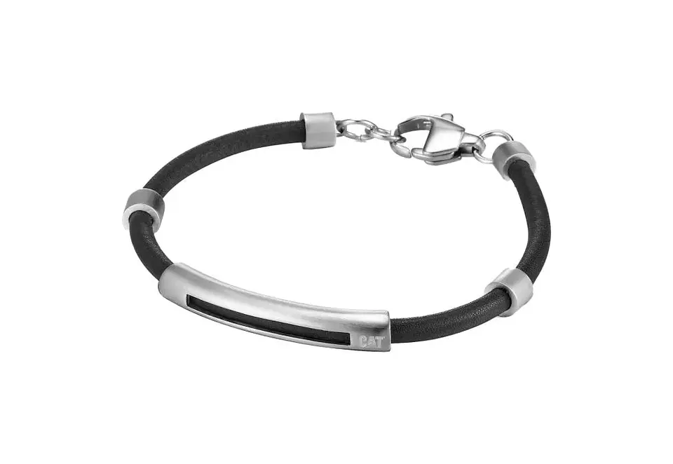 Pulsera CAT Cuero Black/Silver 1