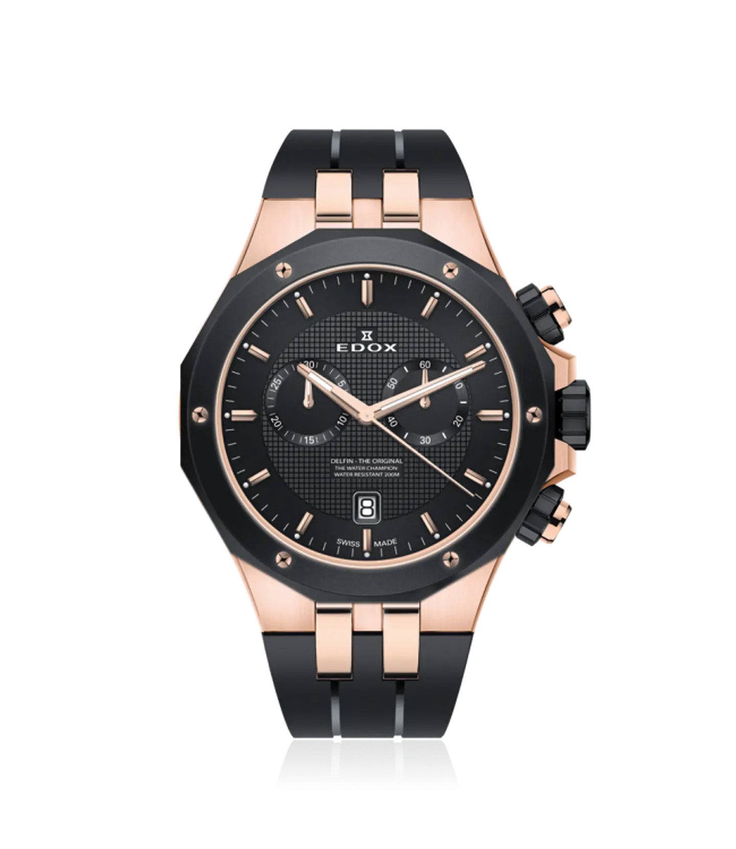 Reloj EDOX Delfin Chronograph Gold Rose 1