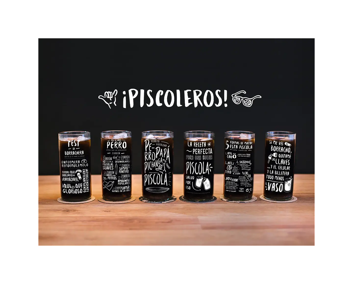 Piscoleros - Juego de 6 Vasos - 500 ml 1
