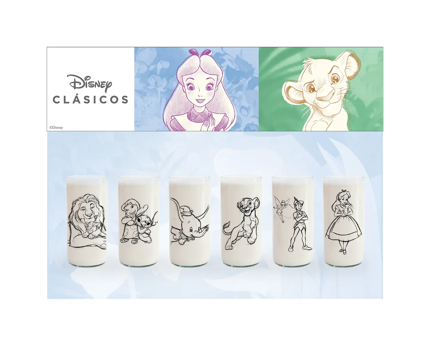 Disney Clásicos: Sketch - Juego de 6 Vasos - 500 ml 1