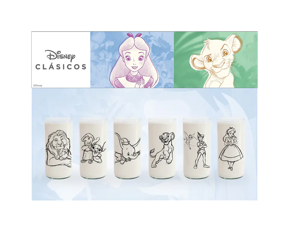 Disney Clásicos: Sketch - Juego de 6 Vasos - 500 ml 1